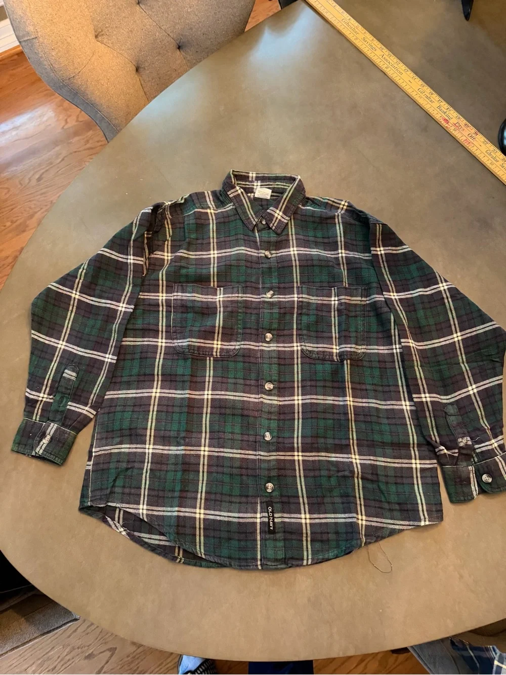 Vintage Old Navy Plaid Flannel Shirt Kids Size 12 Y2K Grunge